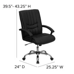Flash Furniture Mid-Back Black LeatherSoft Swivel Manager's Office Chair With Arms 11 Flash Furniture Mid-Back Black LeatherSoft Swivel Manager's Office Chair With Arms -Chic Furniture Store GUEST 88882550 b5e6 47c7 a691 8bf8d40f3dda