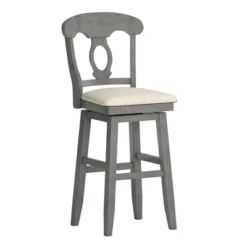 29" South Hill Napoleon Back Wood Swivel Height Barstool - Inspire Q -Chic Furniture Store GUEST 8a0278d8 bcfc 4671 a735 7d1eeadb2558