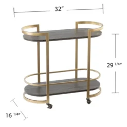 Lyflon Rolling Bar Cart Black/Gold - Aiden Lane -Chic Furniture Store GUEST 8a9c3cea c0a8 4530 bcb4 5adeba0dd4a0