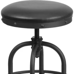 Merrick Lane Counter Stool Contemporary Black Faux Leather Backless Stool With Swivel Seat Height Adjustment And Footrest -Chic Furniture Store GUEST 8b626302 5d33 4e0b b917 49927751416e