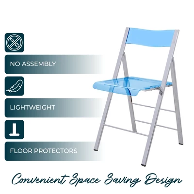 LeisureMod Menno Folding Dining Chair With Stainless Steel Frame, Compact And Durable Design For Kitchen, Balcony, Patio, Garden, Office, Or Event Use 3 LeisureMod Menno Folding Dining Chair With Stainless Steel Frame, Compact And Durable Design For Kitchen, Balcony, Patio, Garden, Office, Or Event Use - Image 3