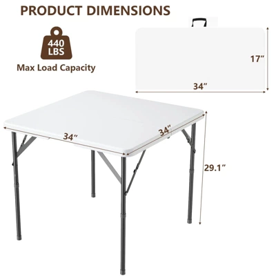 SKONYON 5-Piece Folding Card Table And Chairs Set, Portable Indoor/Outdoor Seating, White 3 SKONYON 5-Piece Folding Card Table And Chairs Set, Portable Indoor/Outdoor Seating, White - Image 3