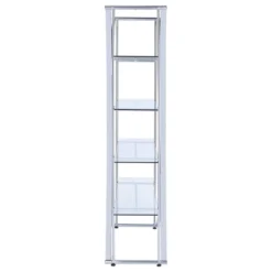 72.5" Contemporary 4 Shelf Bookcase With Glass Shelves Chrome - Coaster -Chic Furniture Store GUEST 8ca5619c f700 461e bbc3 6f6311fc1b21