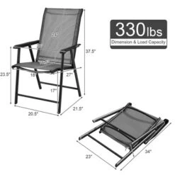 Costway Set Of 4 Outdoor Patio Folding Chairs Camping Deck Garden Pool Beach W/Armrest -Chic Furniture Store GUEST 8d550329 7fbc 485b a8c6 e5c8b4298836