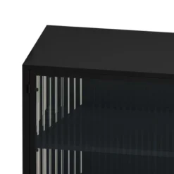 43.31" Contemporary Glass Door Cabinet With Two Levels Of Storage, Black - ModernLuxe -Chic Furniture Store GUEST 8ec7cdb0 9413 4b73 9c39 2bdc067bf333