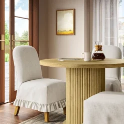 Rounded Back Slipcovered Dining Chair With Ruffle - Threshold™ -Chic Furniture Store GUEST 907d1c64 0293 496c aaff eba8d8bed35c