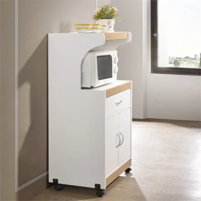 Microwave Kitchen Cart In White - Hodedah 3 Microwave Kitchen Cart In White - Hodedah - Image 3