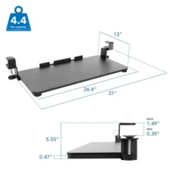 Mount-It! Clamp Keyboard Tray | Sliding Under Desk Keyboard & Mouse Platform | Retractable Undermount Drawer | No Screws Or Scratches To Assemble -Chic Furniture Store GUEST 91e8dac5 b5d8 4fdc ad1e b8f7081efd4e