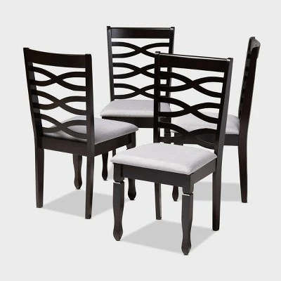 4pc Lanier Finished Wood Dining Chairs - Baxton Studio 7 4pc Lanier Finished Wood Dining Chairs - Baxton Studio - Image 7