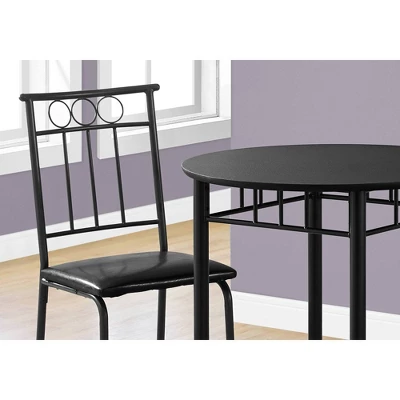3pc Dining Set Black Metal - EveryRoom 2 3pc Dining Set Black Metal - EveryRoom - Image 2
