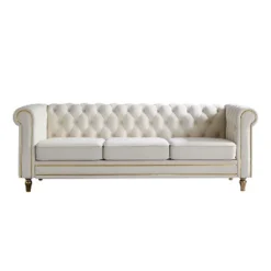 NicBex 84.65 Inch Modular Sectional Sofa Couch With Tufted Backrest Mid-Century 3-Seater Sofa With Gold Ribbon Decoration For Living Room -Chic Furniture Store GUEST 94600a8b f08d 4d43 8026 4b8e434a44d3