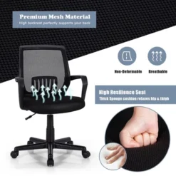 Costway Mid-Back Office Executive Chair Mesh Chair Height Adjustable W/ Lumbar Support 16 Costway Mid-Back Office Executive Chair Mesh Chair Height Adjustable W/ Lumbar Support -Chic Furniture Store GUEST 98c51f46 e3d0 4752 9cf6 8e0b01172c61