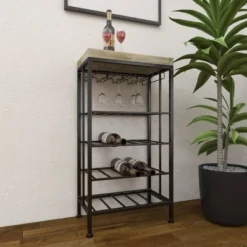 Industrial Metal Rectangle Wine Rack Black - Olivia & May -Chic Furniture Store GUEST 998e0d1e 3c84 47bf ac18 cf9de3b1e245