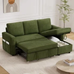 Vipbear 81" Sleeper Sofa Bed, 2 In 1 Pull Out Couch With Reversible Storage Chaise -Chic Furniture Store GUEST 9b36c09f 46b5 418e 8b60 782ac64433b3