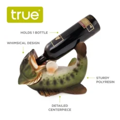 True Boozy Bass Polyresin Wine Bottle Holder Set Of 1, Green, Holds 1 Standard Wine Bottle -Chic Furniture Store GUEST 9d503901 d106 4f8f b6ca 0f2c8866c3b2