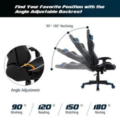 Costway X-Shaped Gaming Desk & Racing Style Massage Chair Set Home Office Black+White/Blue/Grey/Red 18 Costway X-Shaped Gaming Desk & Racing Style Massage Chair Set Home Office Black+White/Blue/Grey/Red -Chic Furniture Store GUEST 9db5e53d f389 423f b130 b15f947d01be