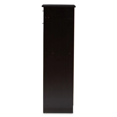 Acadia Modern And Contemporary Finished Shoe Cabinet Dark Brown - Baxton Studio 3 Acadia Modern And Contemporary Finished Shoe Cabinet Dark Brown - Baxton Studio - Image 3