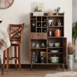 Elmora Midcentury Freestanding Mini Bar Distressed Walnut - MiBasics -Chic Furniture Store GUEST 9e3a27a3 fcba 428e a75e 2278caa564f3