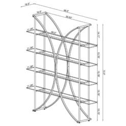 72.5" Contemporary 4 Shelf Bookcase With Glass Shelves Chrome - Coaster -Chic Furniture Store GUEST 9f1867df b0e6 4d37 8bd9 e00581b42413