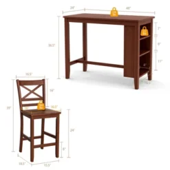 Costway 3PCS Counter Height Pub Dining Table Set W/ Storage Shelves&2 Bar Chairs 10 Costway 3PCS Counter Height Pub Dining Table Set W/ Storage Shelves&2 Bar Chairs -Chic Furniture Store GUEST 9f1b6195 ec83 4989 9680 dff62f454a6f