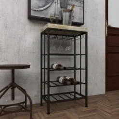 Industrial Metal Rectangle Wine Rack Black - Olivia & May -Chic Furniture Store GUEST 9f5d531a 97e4 43ac b6ab 520f3602eae8