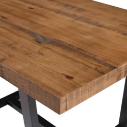 52" Modern Farmhouse Solid Wood Distressed Plank Top Dining Table - Saracina Home 11 52" Modern Farmhouse Solid Wood Distressed Plank Top Dining Table - Saracina Home -Chic Furniture Store GUEST a0004985 299c 4f91 99ba 9b1acae6059f