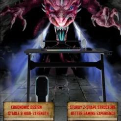 Costway Z-Shaped Racing Style Desk & Massage Gaming Chair Set For Home Office -Chic Furniture Store GUEST a0132521 be6b 4db6 864d 208950020f61