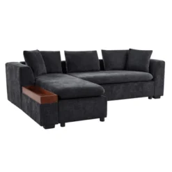 L-Shaped Sectional Sofa Chenille Upholstered Sofa Couch With Wooden Storage Compartment, Black/Brown/Gray/Green-ModernLuxe -Chic Furniture Store GUEST a10037fb d427 4295 94a6 58259d02e503