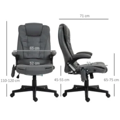 TiramisuBest 6-Point Vibrating Massage Office Chair With Heat, Reclining, Padded Arms, Remote, Dark Gray -Chic Furniture Store GUEST a1d853ee 97d7 4a56 a2e0 65e0acc13448