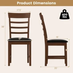 Tangkula Wooden Dining Chair Set Of 2 Pu Leather Upholstered Kitchen Chairs W/ Padded Seat -Chic Furniture Store GUEST a1fe9fc8 937f 45c7 96bd 08a2f01aebf3