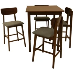 Zenvida Mid Century Counter Height Dining Table Set, Square Solid Wood Table And Chairs -Chic Furniture Store GUEST a219b808 08fa 4e59 a210 146790df771e