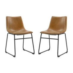 Set Of 2 Laslo Modern Upholstered Faux Leather Dining Chairs - Saracina Home -Chic Furniture Store GUEST a575f745 32e2 4880 af78 c97be1dbada8