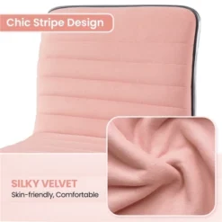 Yaheetech Velvet Low Back Armless Desk Chair Office Chair With Wheels -Chic Furniture Store GUEST a7de2d63 953b 4e55 8426 f5d3911ab21d