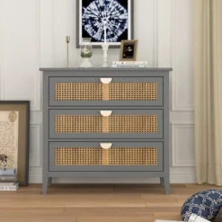 Archie Ash Wood Veneer 3-drawer And Pine Legs Accent Cabinet With Storage- Maison Boucle -Chic Furniture Store GUEST a9a2d4b0 985a 48d9 9afe efc2f5e1d4db