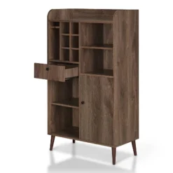 Elmora Midcentury Freestanding Mini Bar Distressed Walnut - MiBasics -Chic Furniture Store GUEST aa951d83 d3af 409f 8e06 1c2f7d605cf5