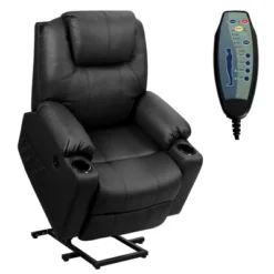 Costway Electric Recliner Chair Massage Sofa Leather W/ USB Charge Port BrownBlack -Chic Furniture Store GUEST ab9850d1 925d 4daf aeed 53a28beaecd8