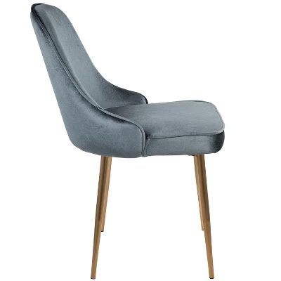 Set Of 2 Marcl Contemporary Dining Chair Gold/Blue - LumiSource 2 Set Of 2 Marcl Contemporary Dining Chair Gold/Blue - LumiSource - Image 2