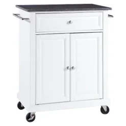 Solid Black Granite Top Portable Kitchen Cart/Island - Crosley -Chic Furniture Store GUEST abb7ed0a 47a7 4ff9 aabd 50f6f85a5c8b