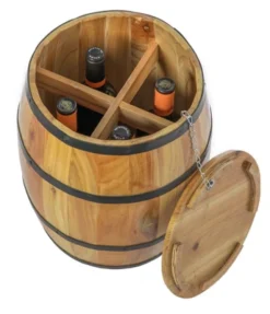 Vintiquewise Wine Barrel 4 Sectional Crate With Removable Head Lid -Chic Furniture Store GUEST acde5615 4a88 4b76 a81d ae7aae357a12