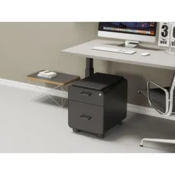 Monoprice Round Corner 2-Drawer File Cabinet - Black, Lockable With Seat Cushion - Workstream Collection -Chic Furniture Store GUEST ad61a0a9 b8ee 45d4 bbe6 3d7b945a4261