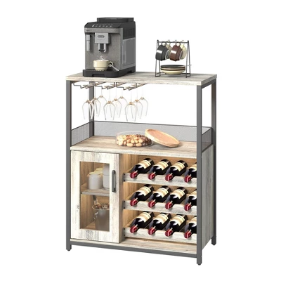 Corner Wine Rack, 3-Tier Freestanding Bar Cabinet For Kitchen, Living Room - 69x35x92cm With Glass Holder & Mesh Door 10 Corner Wine Rack, 3-Tier Freestanding Bar Cabinet For Kitchen, Living Room - 69x35x92cm With Glass Holder & Mesh Door - Image 10