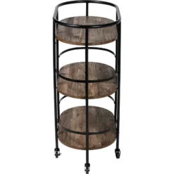 Honey-Can-Do 3 Tier Oval Bar Cart Walnut -Chic Furniture Store GUEST b002d473 4bf6 4198 be53 aca09a739ea8
