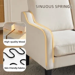 Erommy 3 Seat Sofa With 4 Wood Legs, Modern Sofa Couch For Living Room, Bedroom, Apartment, Office -Chic Furniture Store GUEST b03c0ab7 cc84 4752 a1b9 25a04a48bdb0