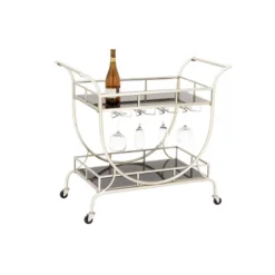 Modern 2 Tier Cart Silver - Olivia & May -Chic Furniture Store GUEST b1196932 8bd1 40f4 a4e9 679cc66c786e