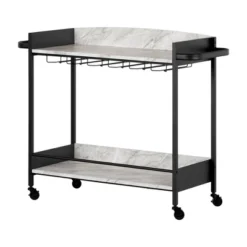 City Life Bar Cart With Wine Glass Rack - South Shore -Chic Furniture Store GUEST b1c49635 bed3 4480 957d f9a750c50868
