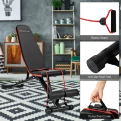 Costway Foldable Weight Bench Multifunctional Dumbbell Gym Bench W/Elastic Ropes 14 Costway Foldable Weight Bench Multifunctional Dumbbell Gym Bench W/Elastic Ropes -Chic Furniture Store GUEST b2b8af9f 397c 4afa 96a0 65e40a95f4d0