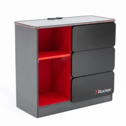Carbon-Tek Gaming Storage Unit With LED Gray/Red - X Rocker -Chic Furniture Store GUEST b2f239f6 472b 4519 8f2c cd034eec6aed