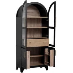 Bella Depot 71" Arched Kitchen Pantry Cabinet With Door Shelves Adjustable Shelves -Chic Furniture Store GUEST b396c5be 4b8d 4a59 8267 0ca235eb8f4b