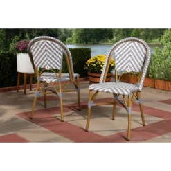 Set Of 2 Celie Indoor And Outdoor Stackable Bistro Dining Chairs - Baxton Studio -Chic Furniture Store GUEST b3df58b9 480f 405c 8947 63509137fa47