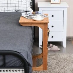 Costway Bamboo Sofa Table Laptop Desk Coffee Snack End Table Bedside Table W/Storage Bag -Chic Furniture Store GUEST b4956d67 fef4 4c3c bd2c dc0311e3beb8
